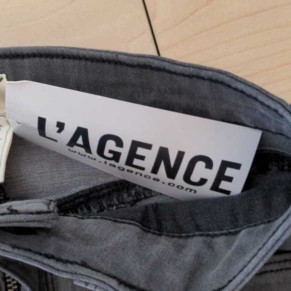 L'AGENCE Margot Skinny High Rise Nickel Grey Jean Denim Size 25‎ - Picture 14 of 15
